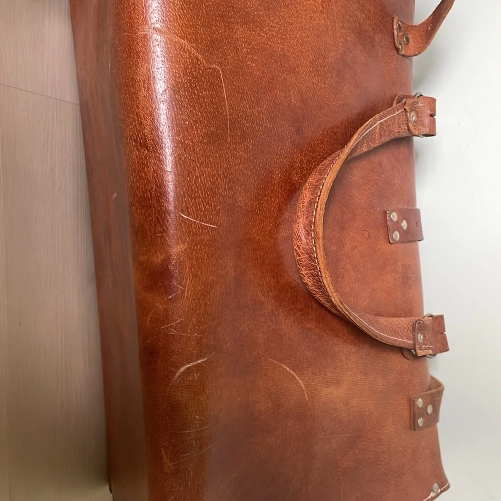 Vintage genuine Leather weekender travel bag